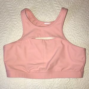 High neck sports bra